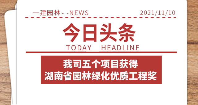 喜報(bào) | 湖南一建園林五個(gè)項(xiàng)目榮獲“湖南省園林綠化優(yōu)質(zhì)工程獎(jiǎng)”